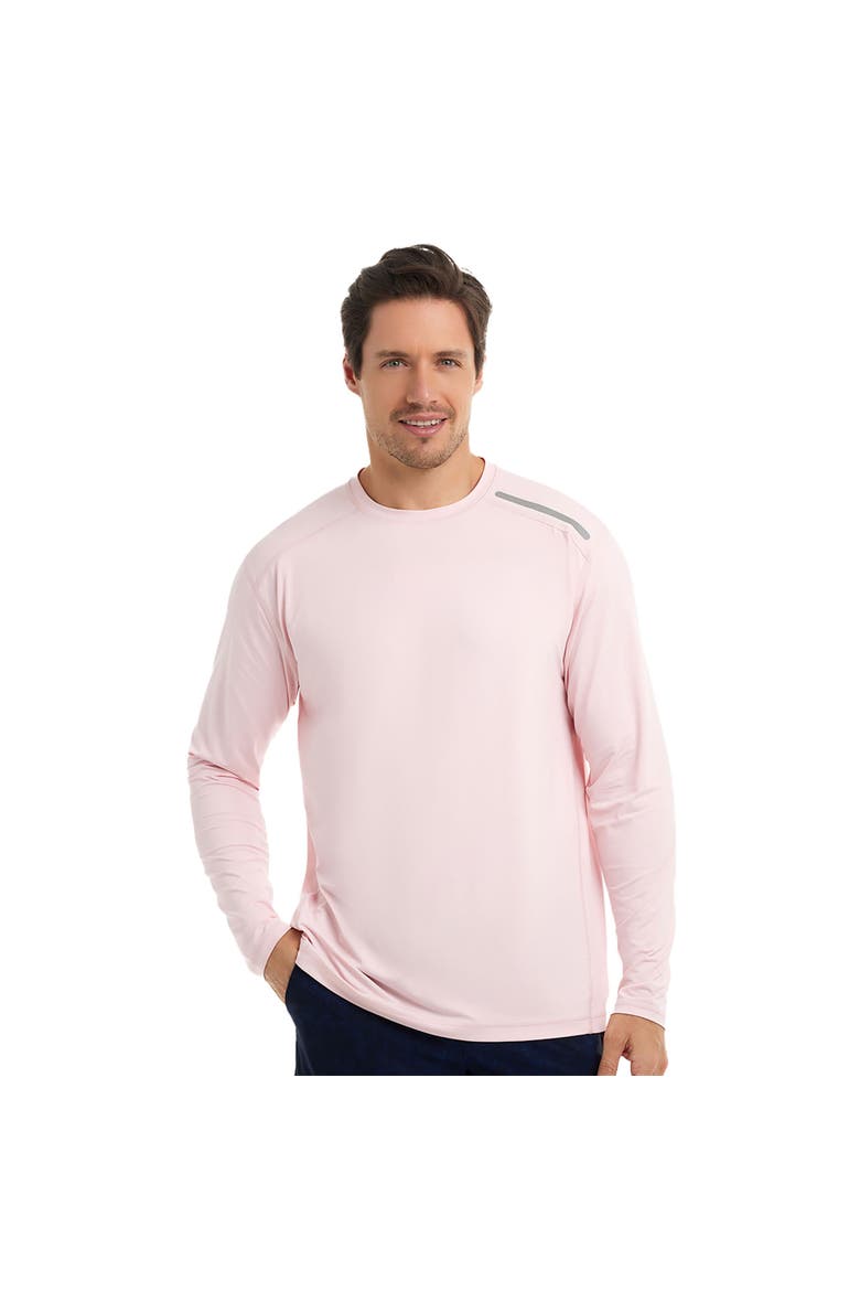Men's Long Sleeve Jet Tee for Sun and UV Protection, Main, color, Tickle Me Pink