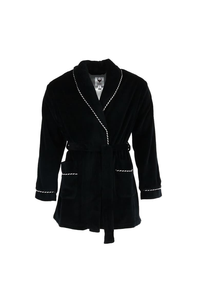 Ascentix Men's Velour Smoking Jacket with Satin Lining, Main, color, Black