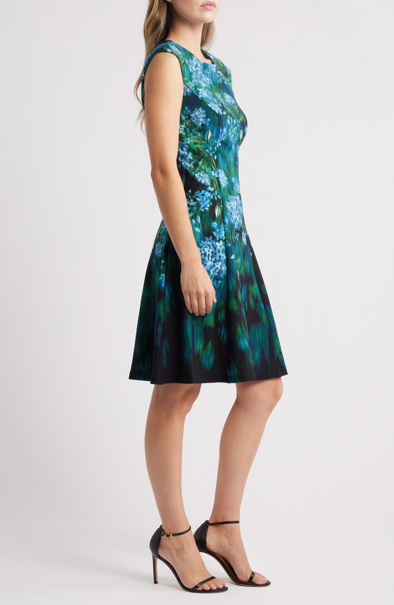 Connected Apparel Floral Sleeveless A-Line Dress, Alternate, color, 