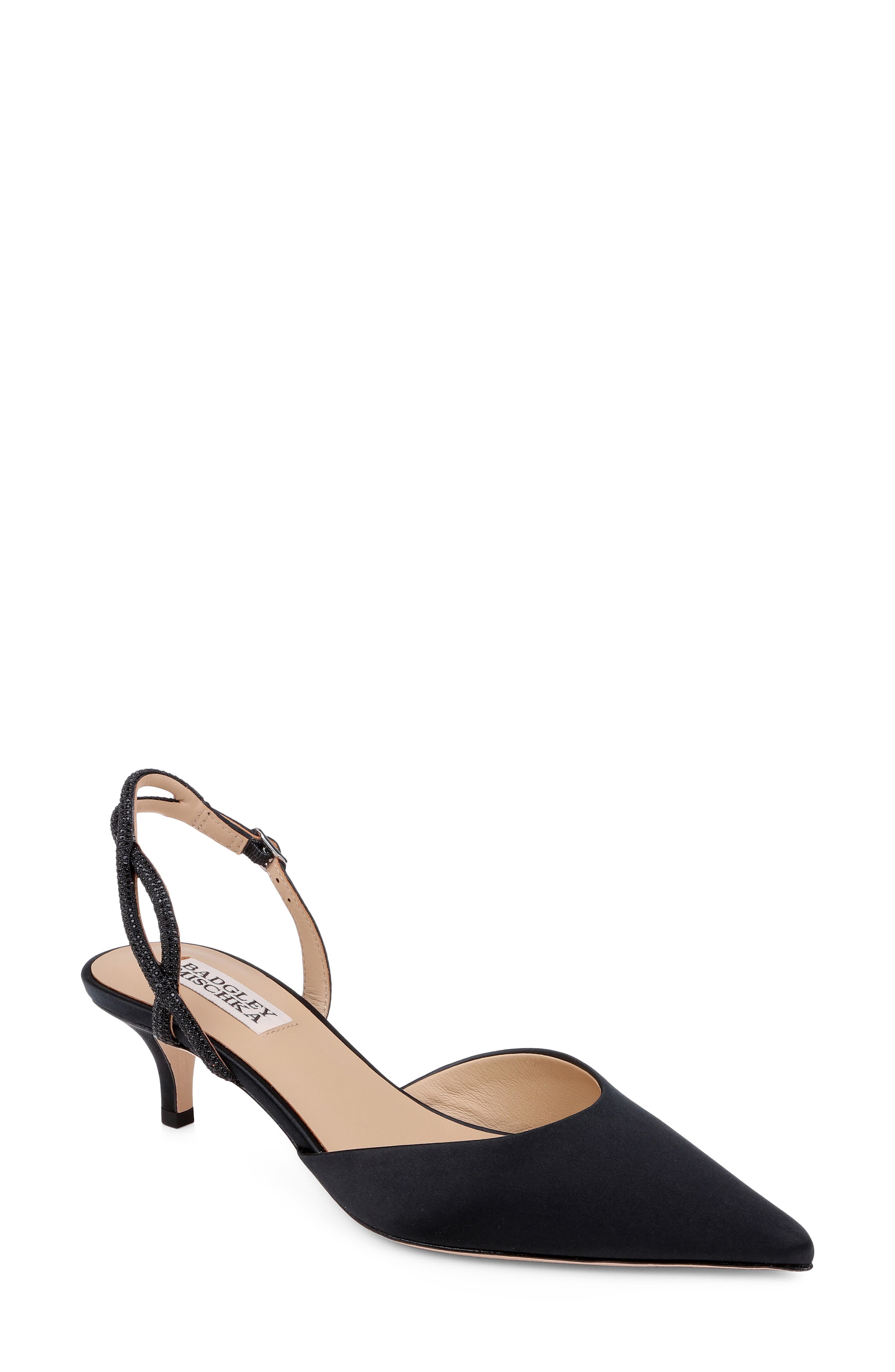 Badgley Mischka Collection Yulianna d'Orsay Pump, Main, color, Black Satin