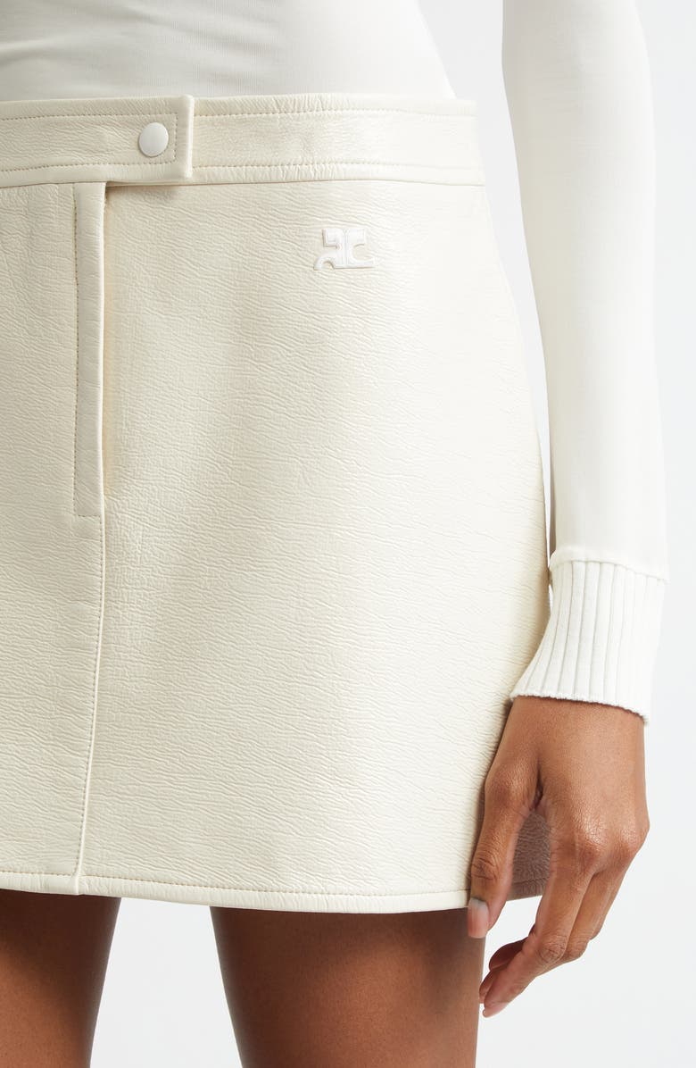 Courrèges Re-Edition Vinyl Miniskirt, Alternate, color, Off White