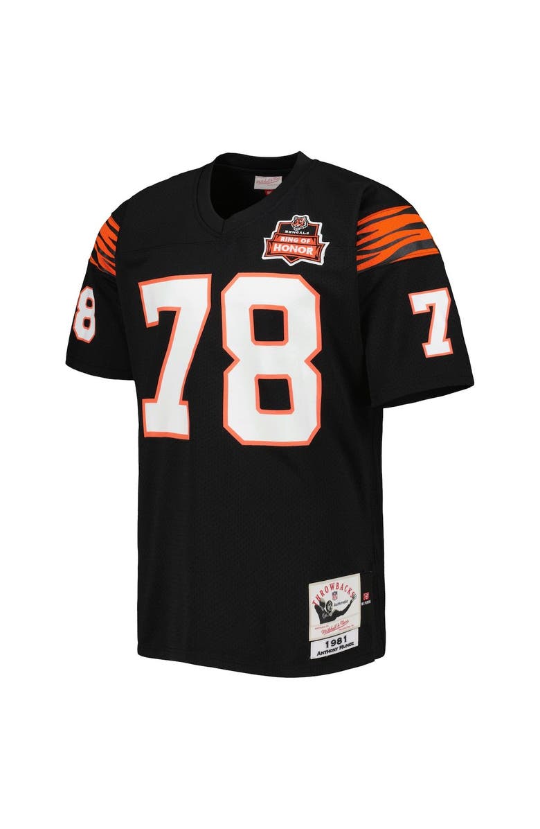 Mitchell & Ness Men's Mitchell & Ness Anthony Muñoz Black Cincinnati Bengals 2004 Authentic Throwback Retired Player Jersey, Alternate, color,