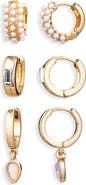 NORDSTROM RACK Set of 3 Assorted Hoop Earrings