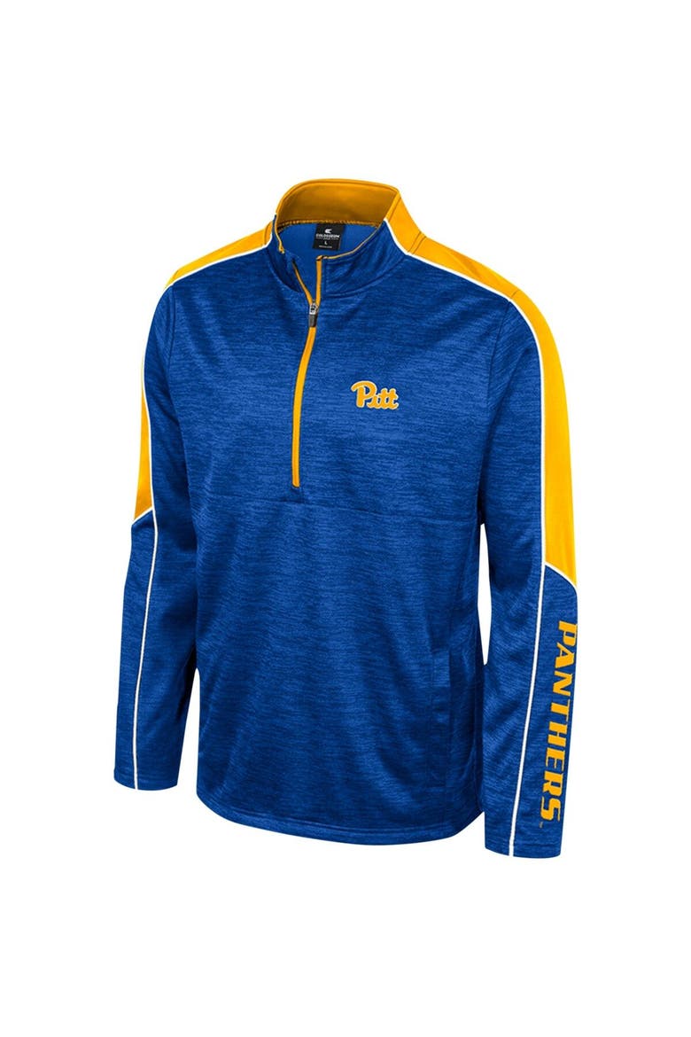 Men's Colosseum Royal Pitt Panthers Marled Half-Zip Jacket, Alternate, color, Royal
