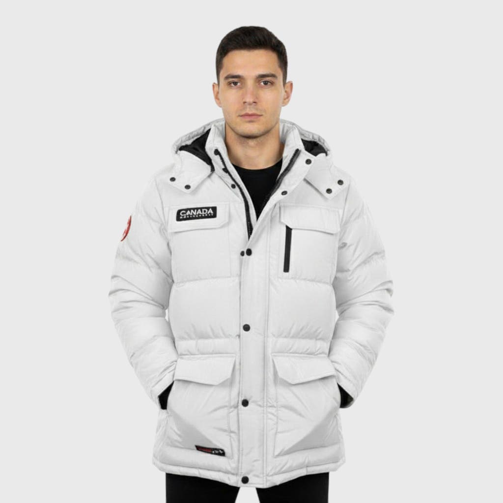 Canada Weather Gear Heavyweight Hooded Puffer Jacket In White