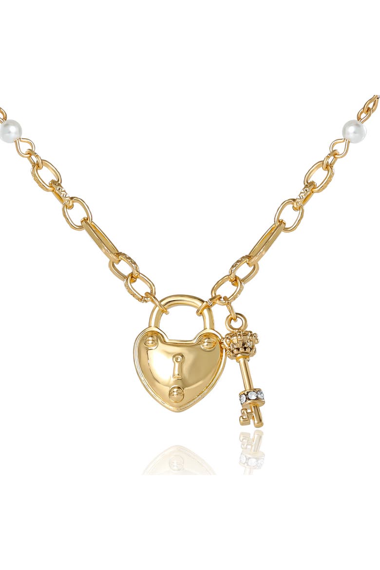 Heart Locket Charm Necklace, Gold-Tone, Main, color, Gold Tone