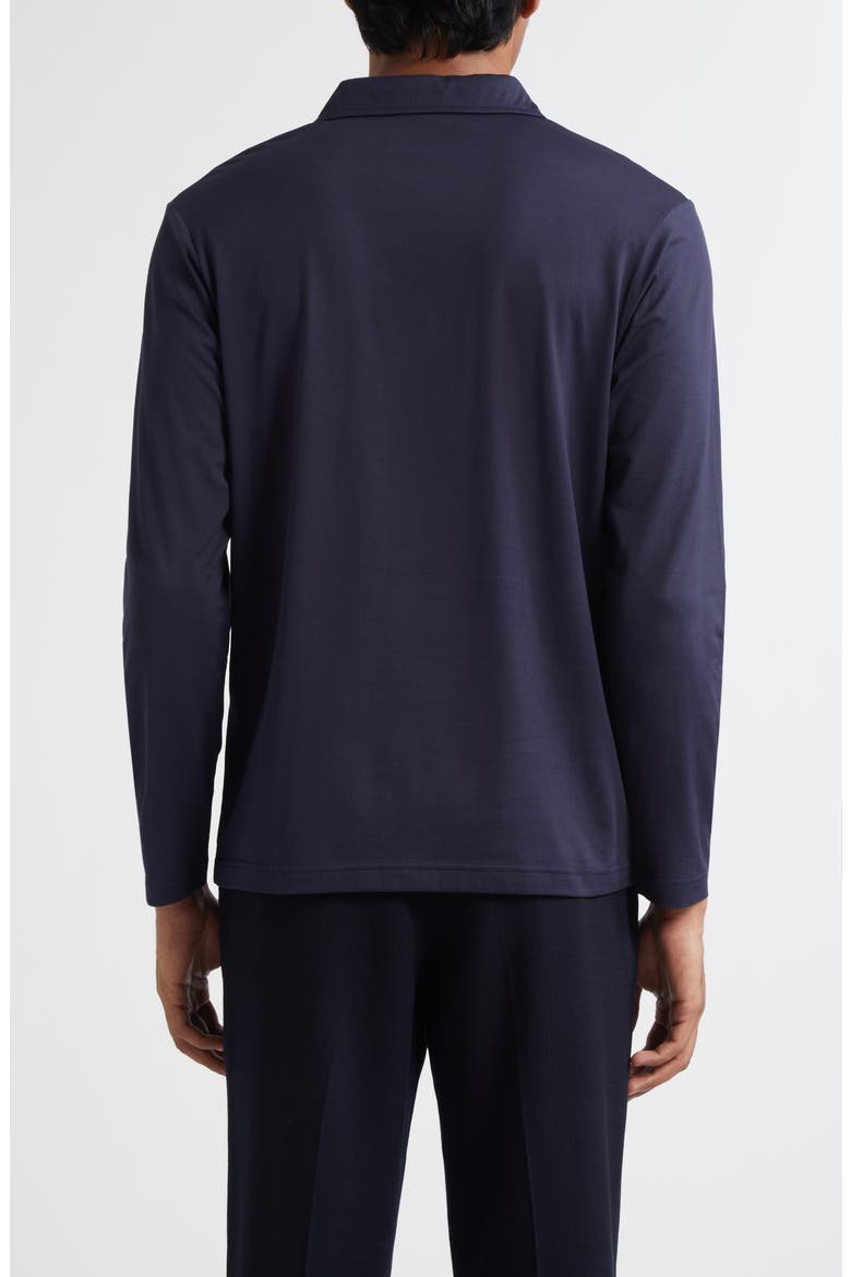 Long Sleeve Supima® Cotton Polo, Alternate, color, NAVY