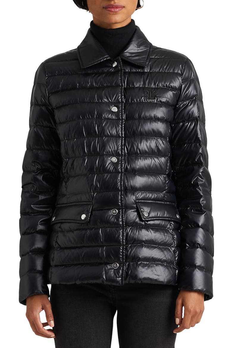 Down Puffer Jacket, Main, color, BLACK