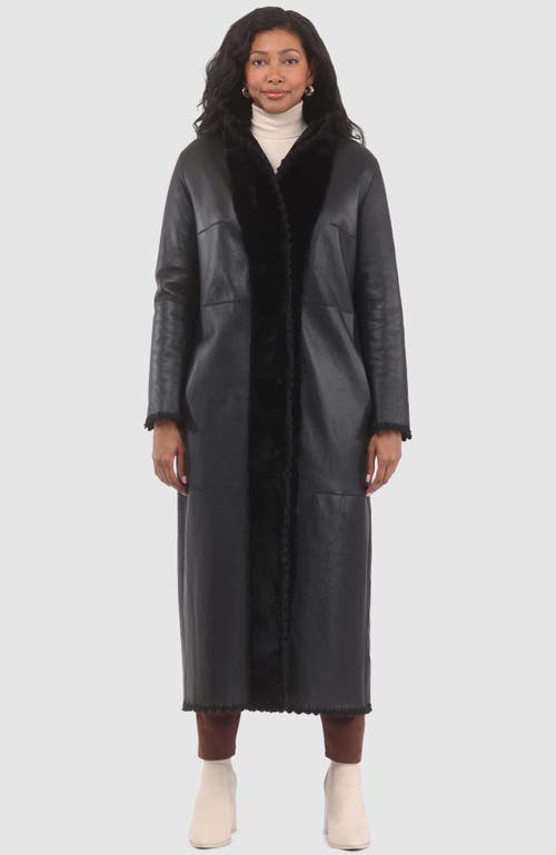 Gorski Reversible Shearling Lamb Long Coat In Black