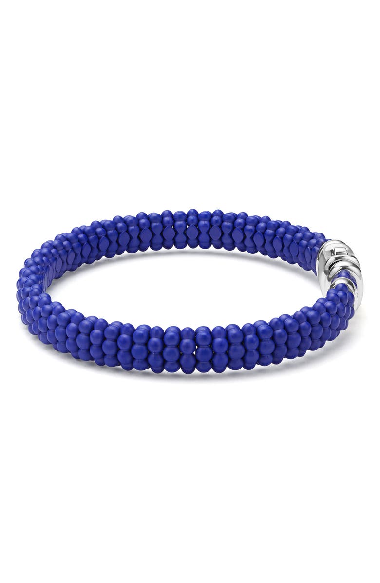 LAGOS Men's Anthem Ceramic Caviar Beaded Bracelet, Alternate, color, Silver Blue