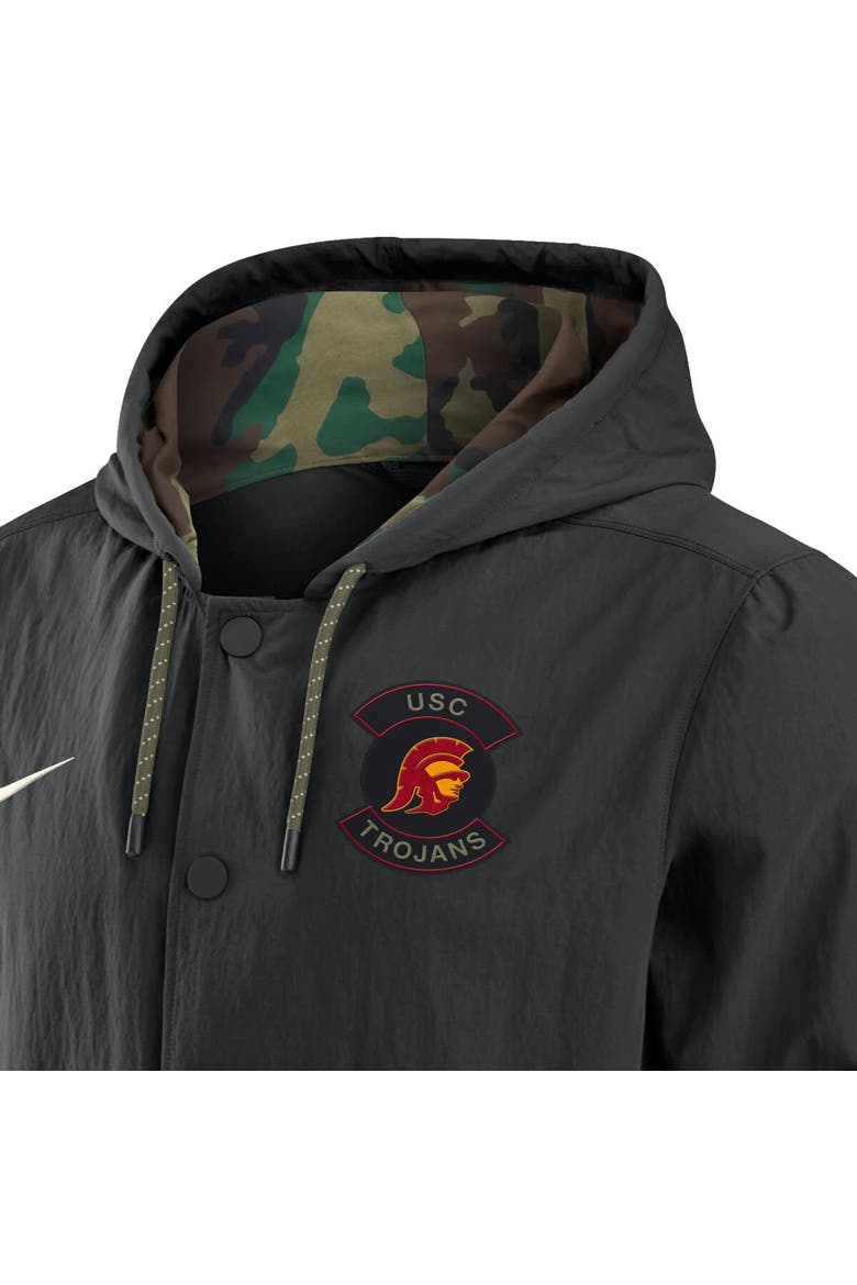 Men's Nike Black USC Trojans 2025 NCAA Military Appreciation Full-Snap Jacket, Alternate, color, Black
