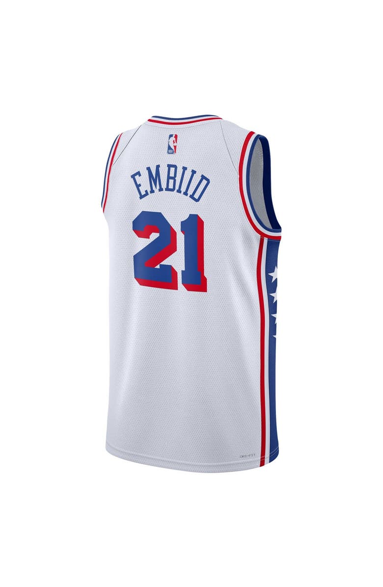 Nike Unisex Nike Joel Embiid White Philadelphia 76ers Swingman Jersey - Association Edition, Alternate, color, White