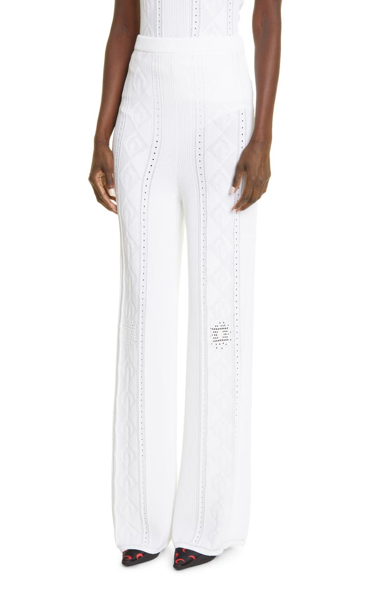 Marine Serre Lunar Pointelle Sweater Pants, Alternate, color, 