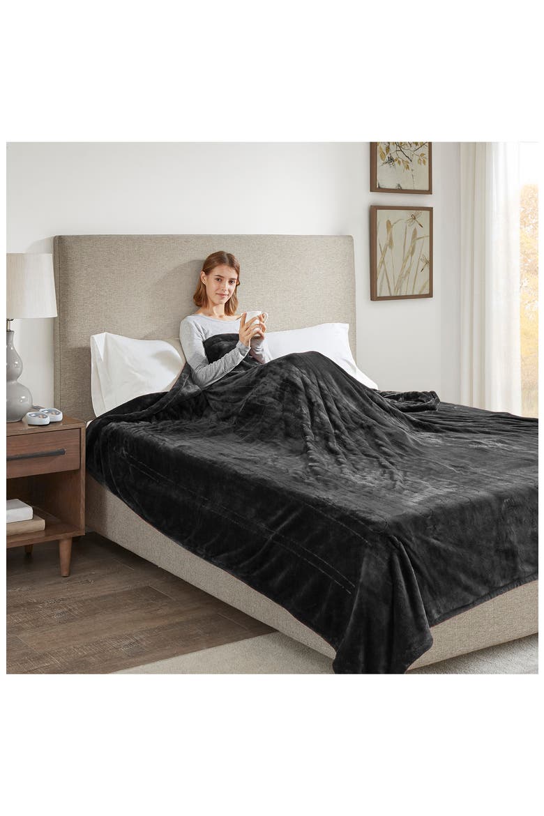 OEKO-TEX Heated Blanket, Alternate, color, BLACK