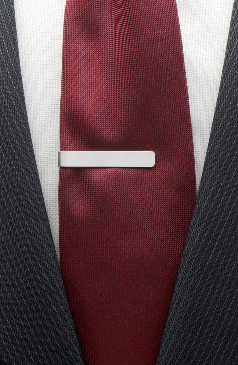 Cufflinks, Inc. Always & Forever Hidden Message Tie Bar, Alternate, color, Silver