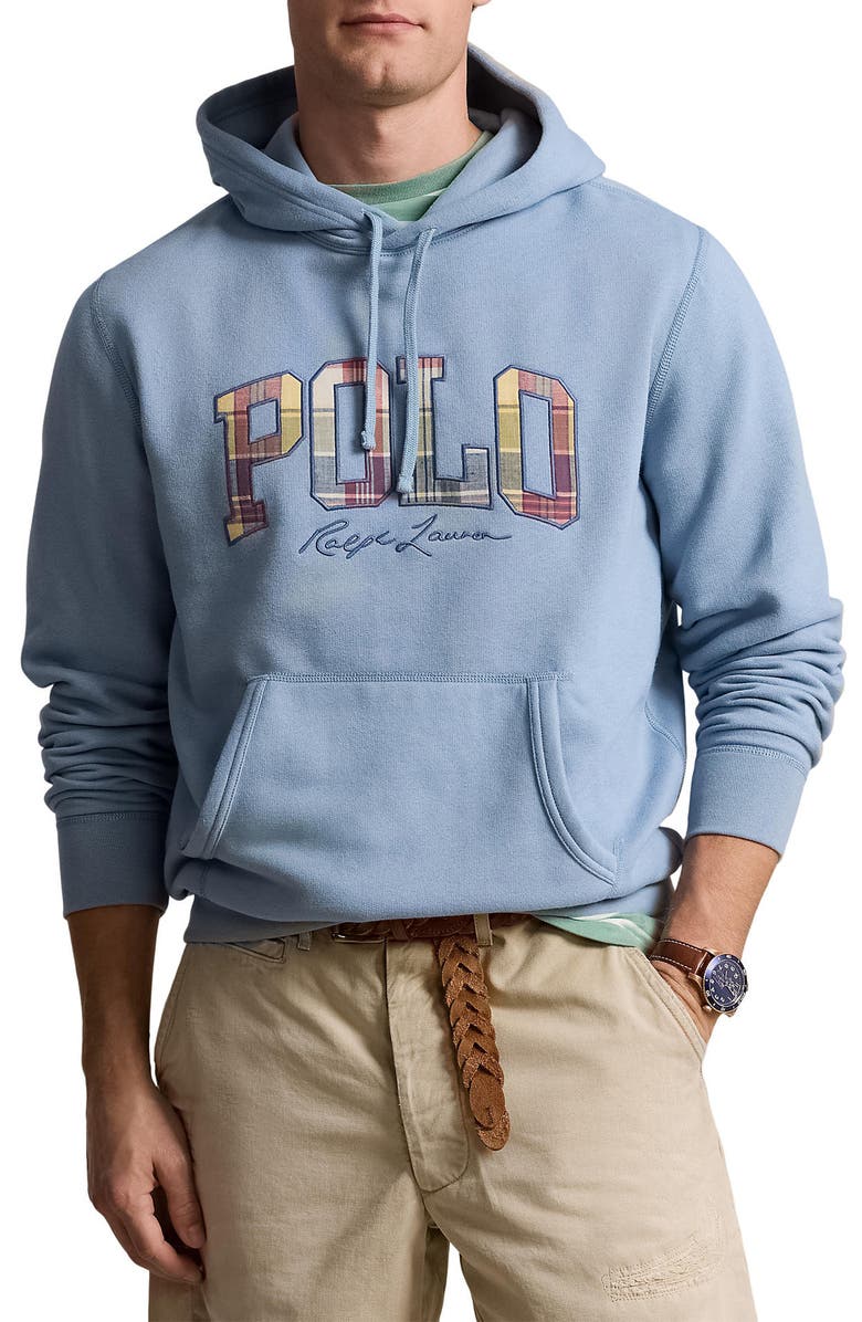 Polo Ralph Lauren Fleece Graphic Hoodie, Main, color, Vessel Blue