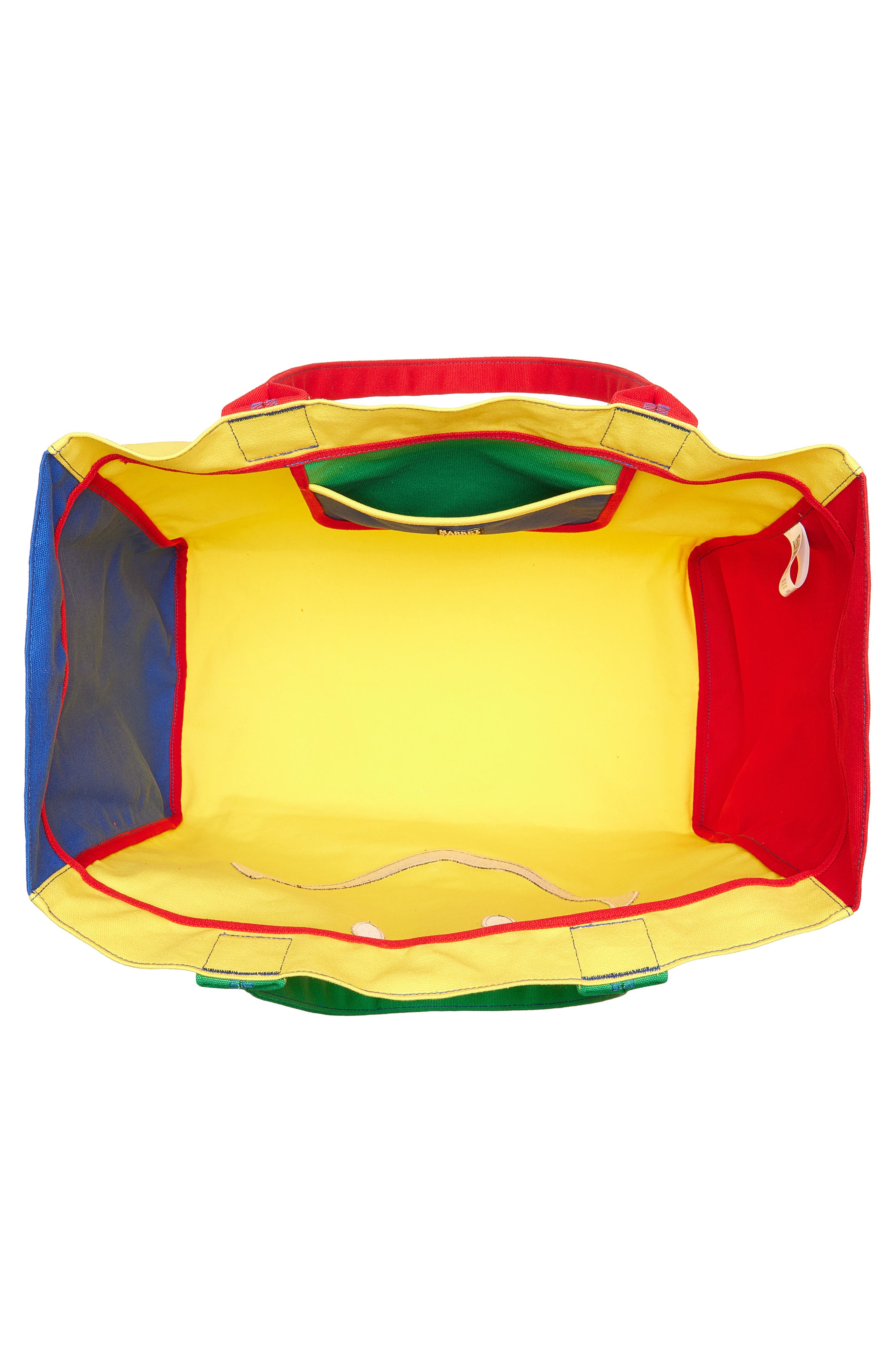 MARKET Smiley Colorblock Tote Bag, Alternate, color, Yellow Multi