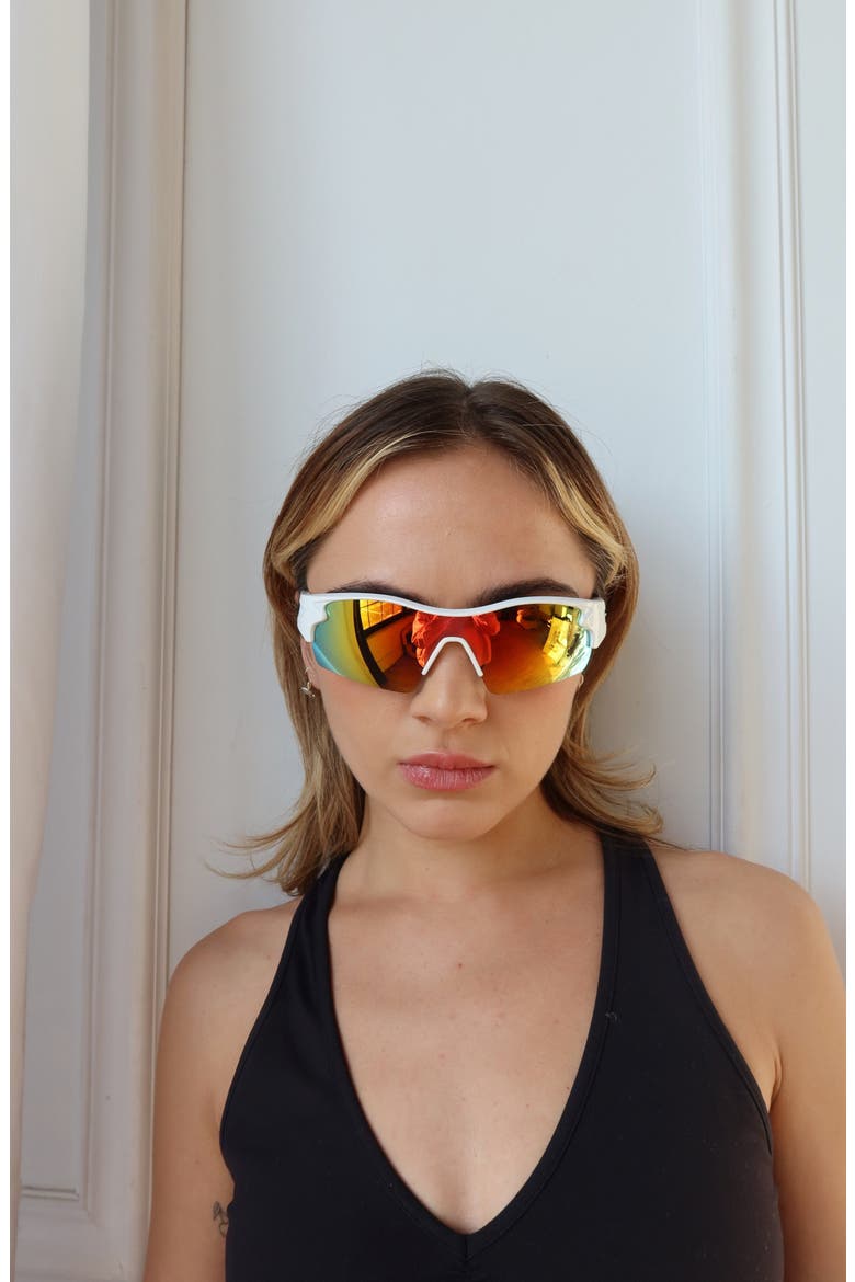 Session Sport Polarized Sunglasses, Alternate, color, Mirror Rainbow