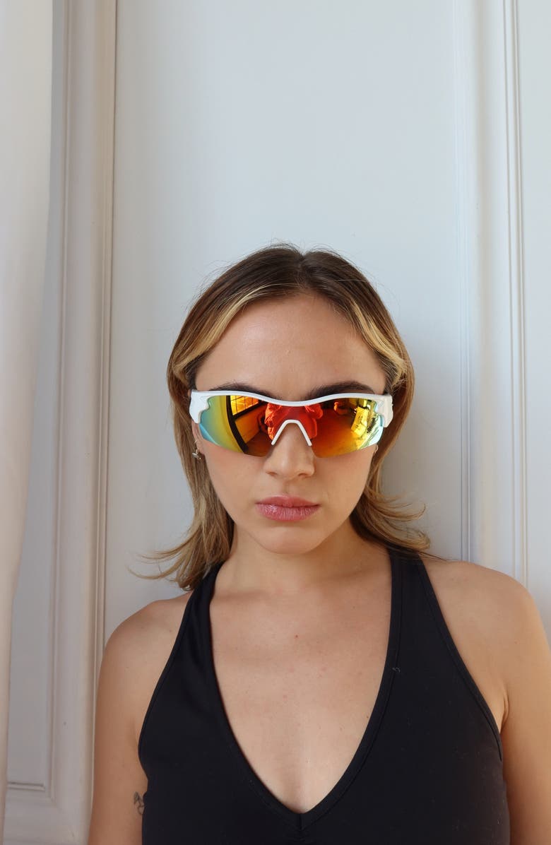 INDY Session Sport Polarized Sunglasses, Alternate, color, Mirror Rainbow