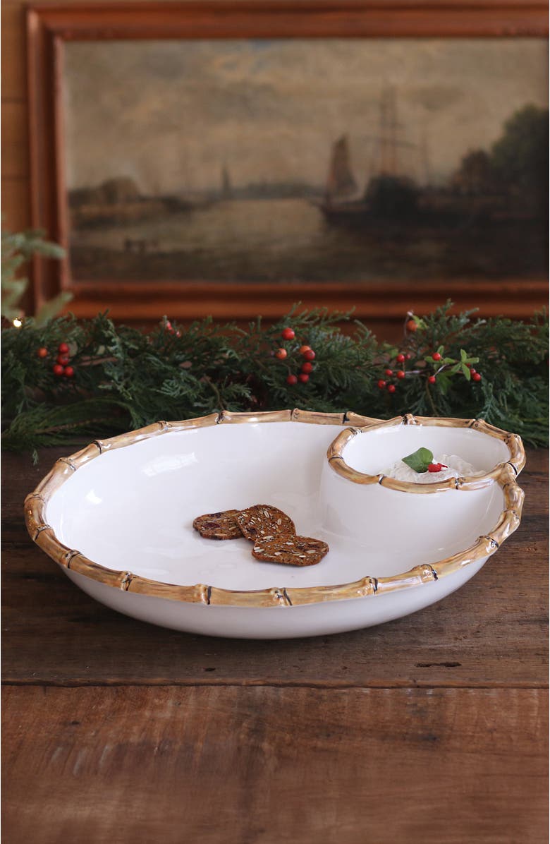 BEATRIZ BALL Collection VIDA Cane Large Chip and Dip, Main, color, White