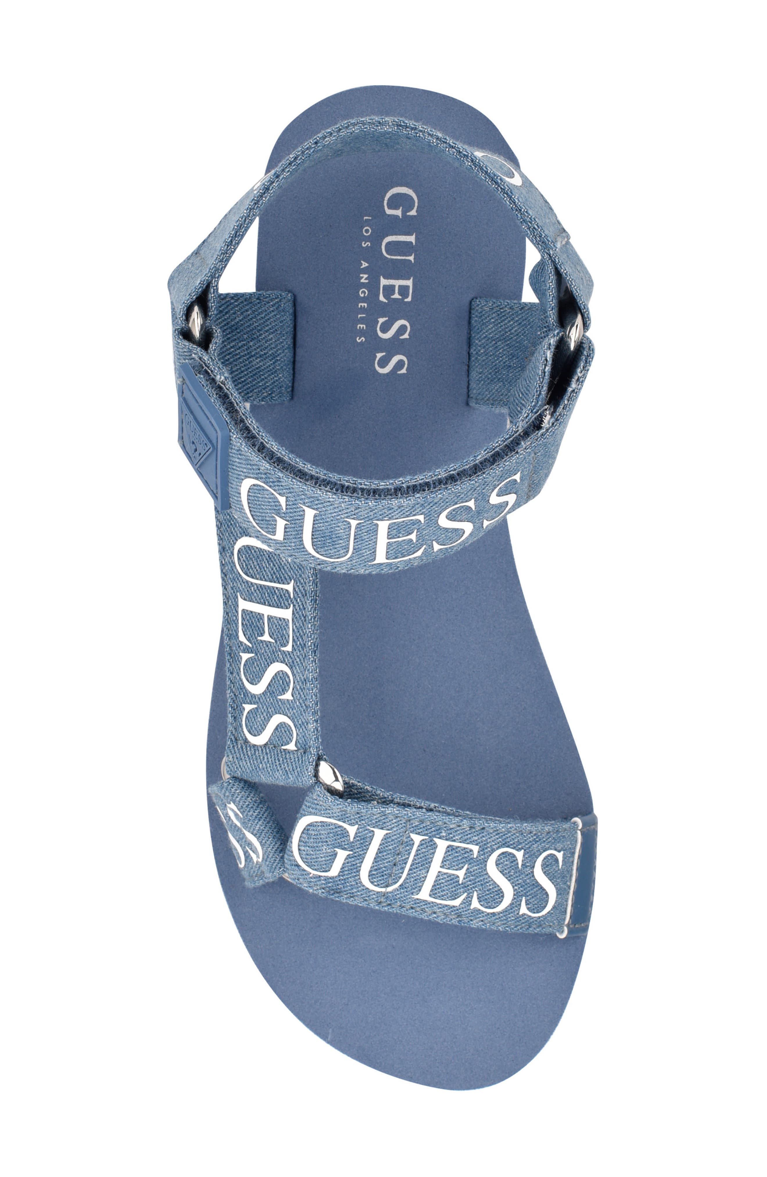 GUESS Avin Platform Sandal, Alternate, color, Blue