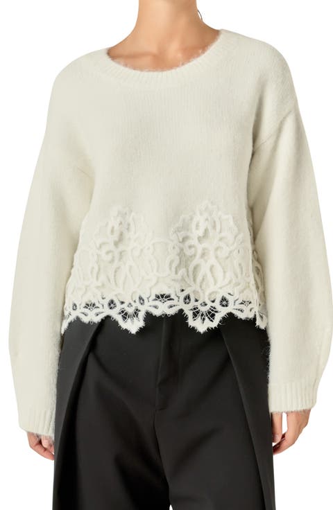 Lace Hem Sweater