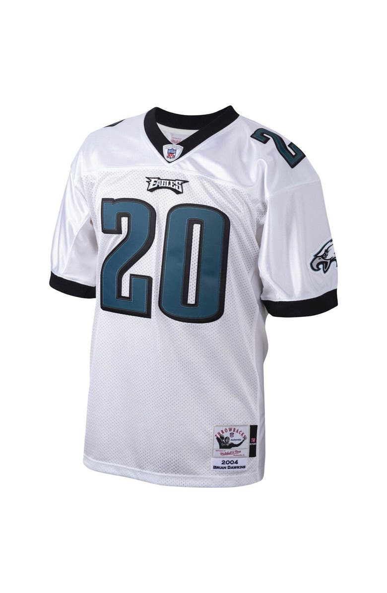 Mitchell & Ness Men's Mitchell & Ness Brian Dawkins White Philadelphia Eagles 2004 Authentic Throwback Retired Player Jersey, Alternate, color,