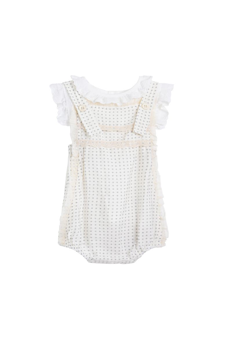 Dotted Lace Romper, Main, color, Beige