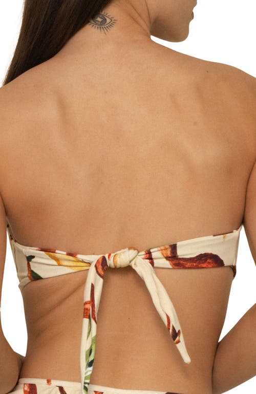 MONTCE MONTCE ROOTED FLORAL ROSA BANDEAU BIKINI TOP