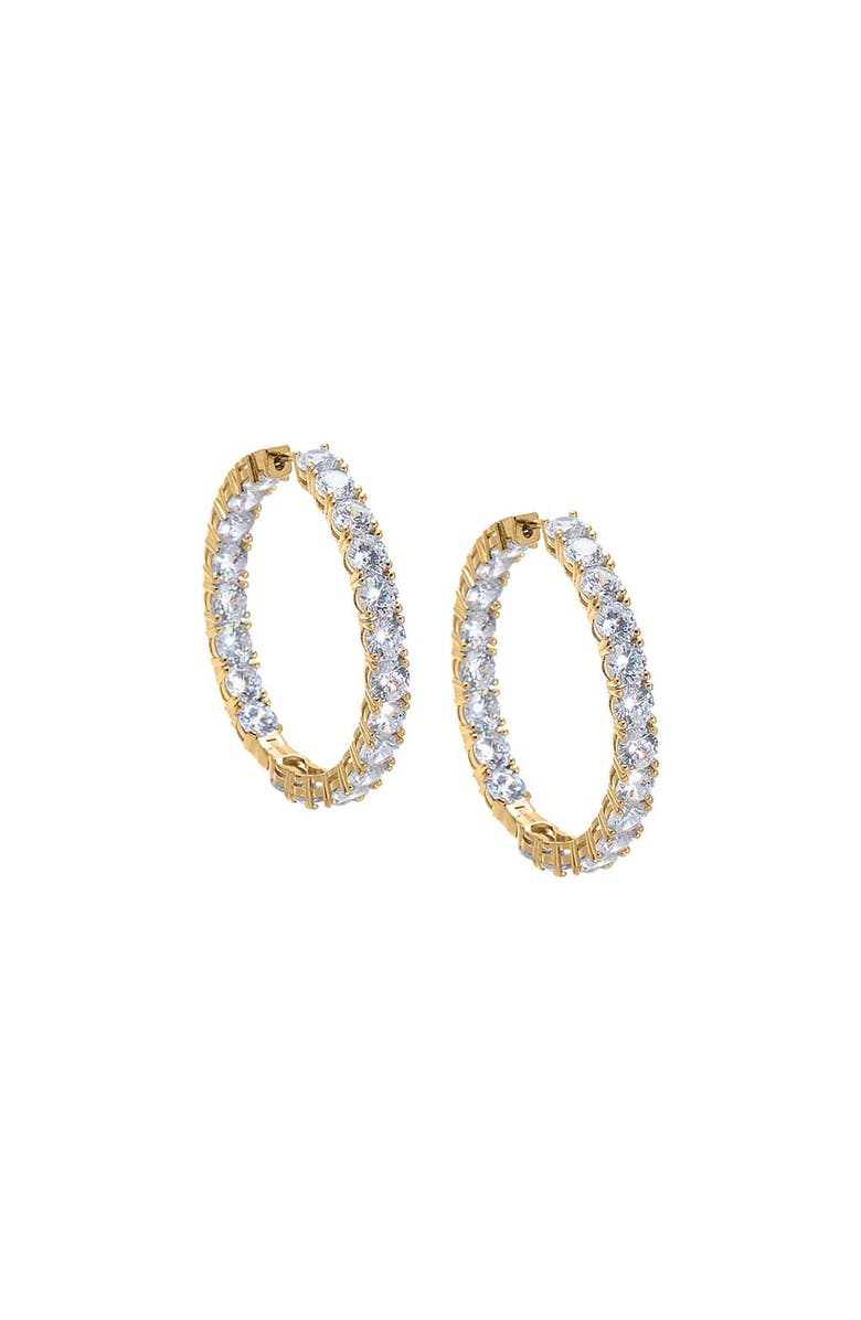 BY ADINA EDEN CZ Fancy In & Out Hoop Earring, Main, color, Gold - 35 Mm