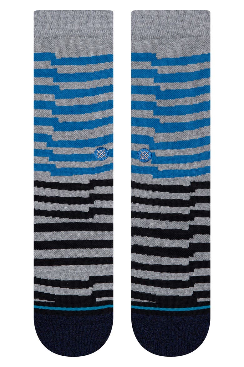 Breakdown Stripe Crew Socks, Main, color, BLUE