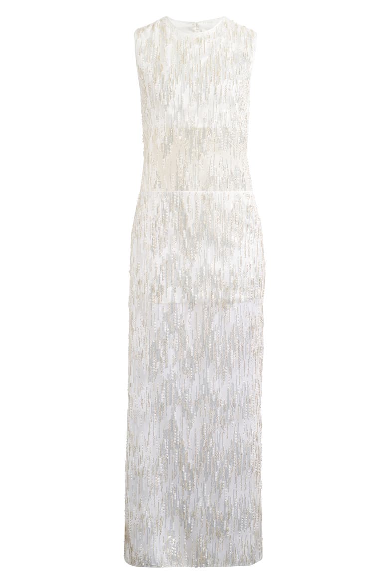 Viva Sequin Detail Sleeveless Gown, Main, color, IVORY