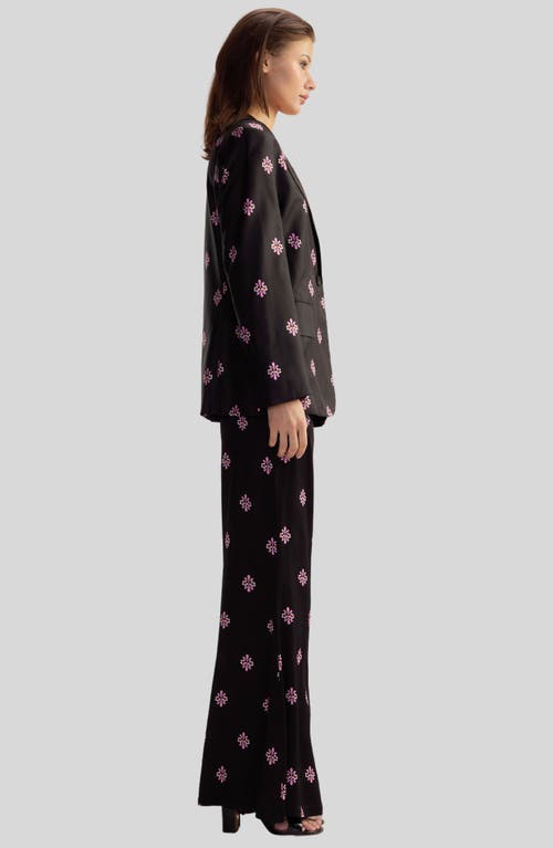 Cynthia Rowley Blake Silk Twill Blazer In Black Multi