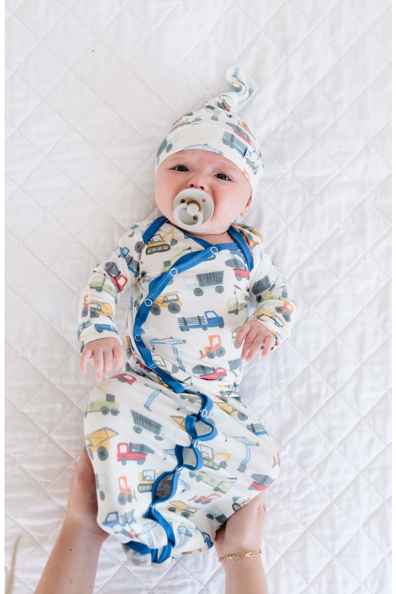 Newborn Knotted Gown, Alternate, color, DIESEL