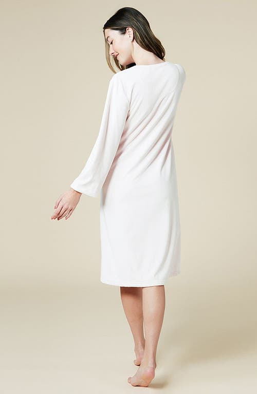 Softies Serenity 3/4 Sleeve Short Zip Robe In Blush Pink