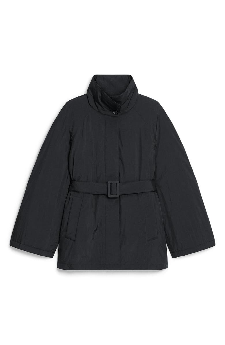 Theory Belted Nylon Parka, Alternate, color, Black