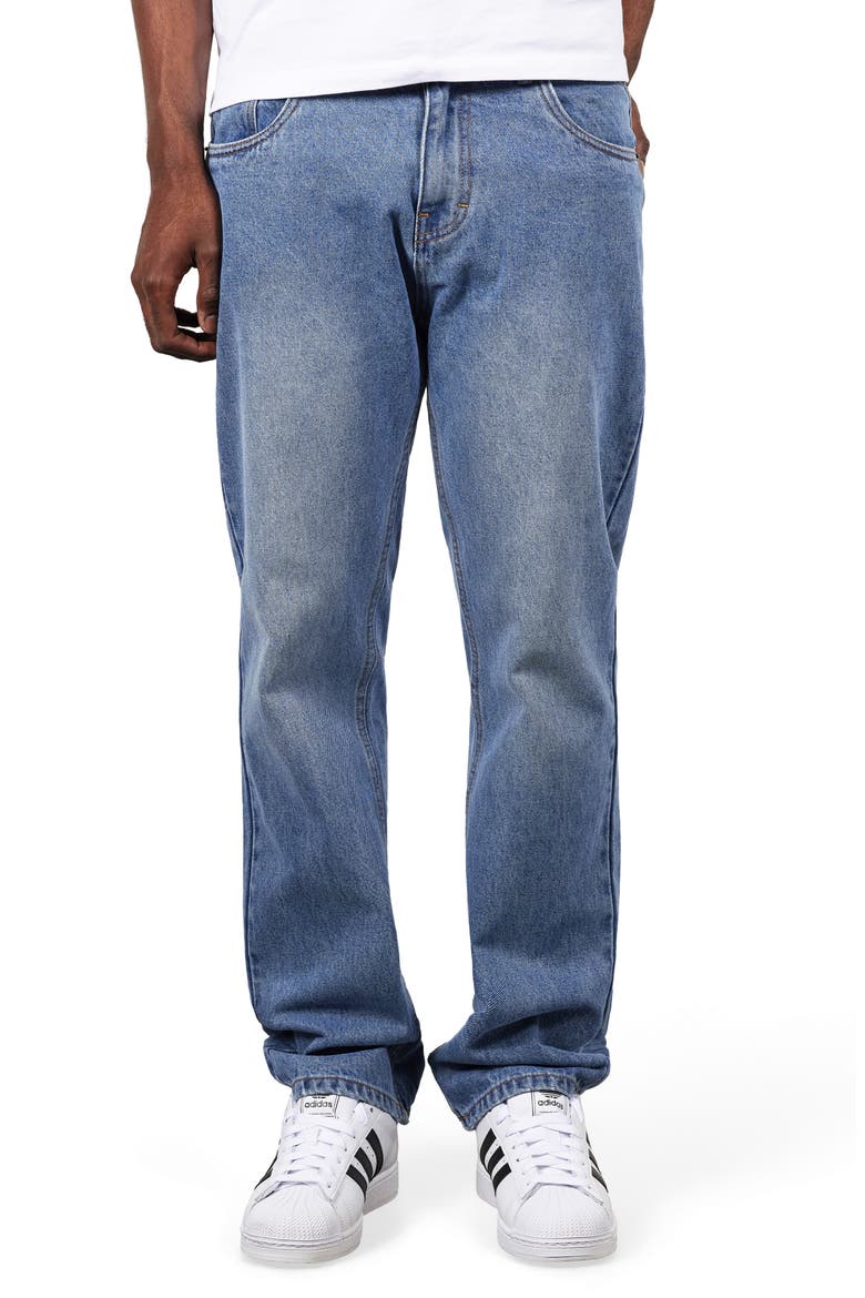 X Zero Skateboards Rotten Straight Leg Jeans, Main, color, INDIGO