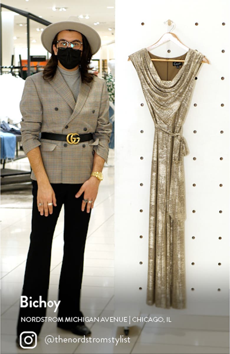 Metallic Knit Tie Waist Jumpsuit, sales video thumbnail