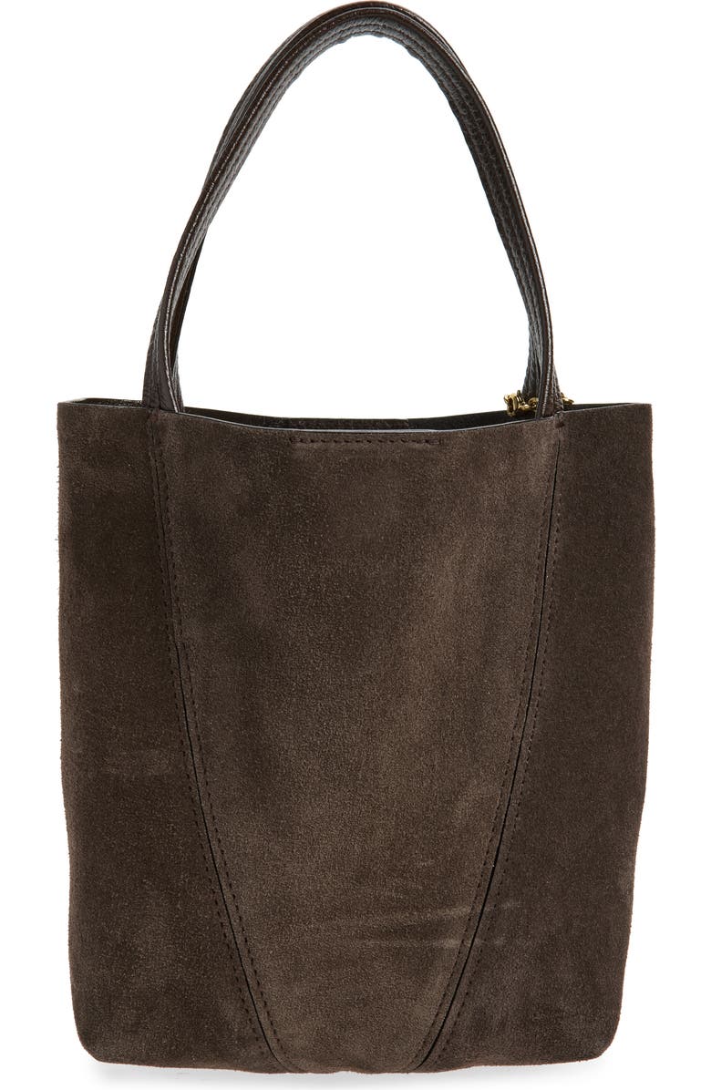 Chloé Small Spin Suede Crossbody Tote, Alternate, color, Kohl Brown