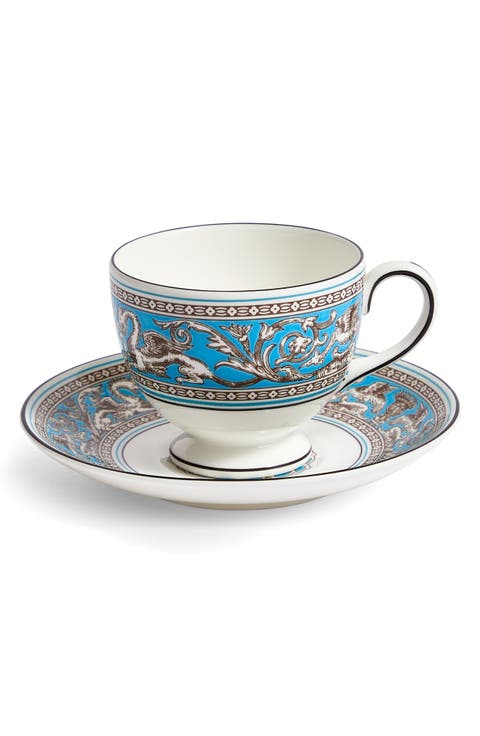Florentine Bone China Teacup & Saucer Set