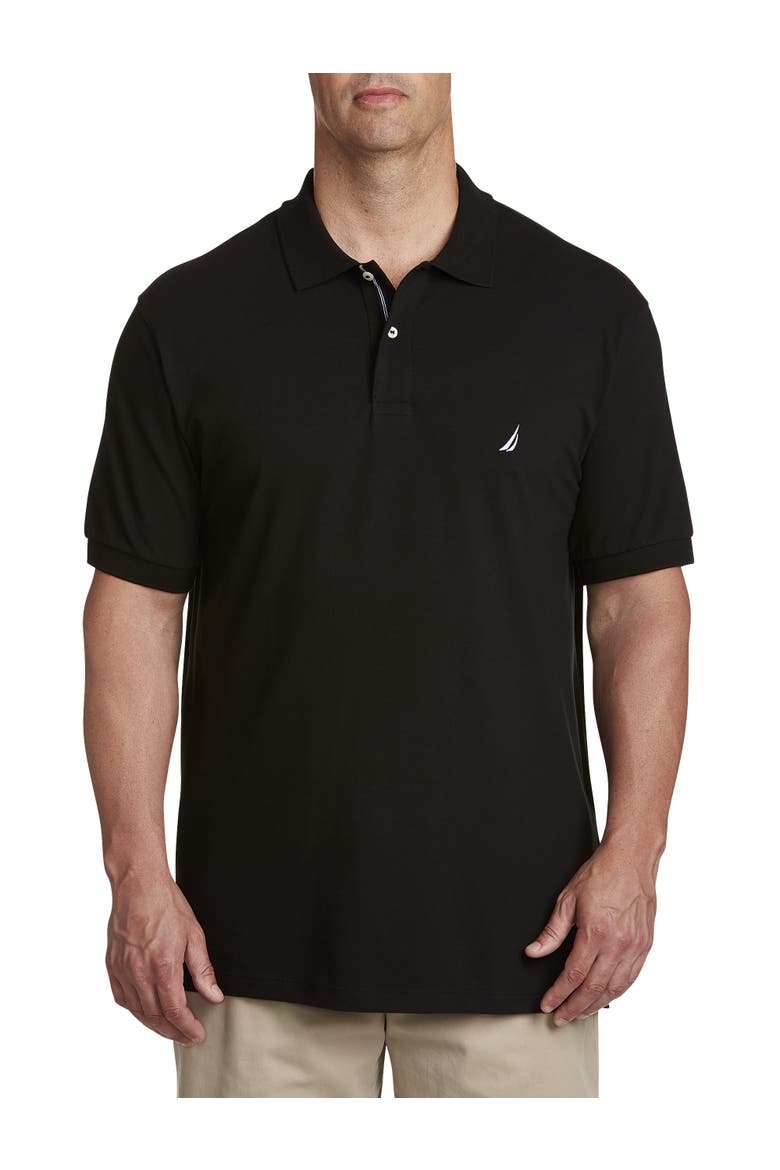 Stretch Piqué Polo Shirt, Main, color, BLACK