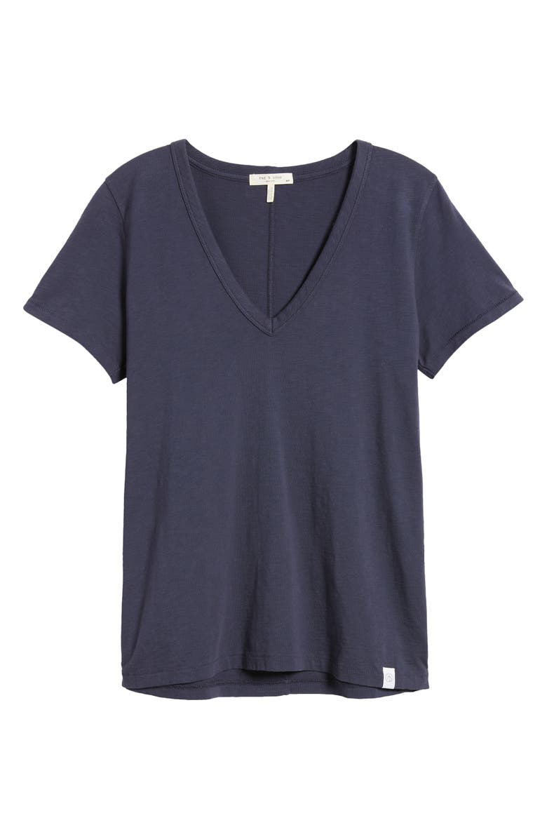 rag & bone The Vee Slub Cotton T-Shirt, Alternate, color, Salute