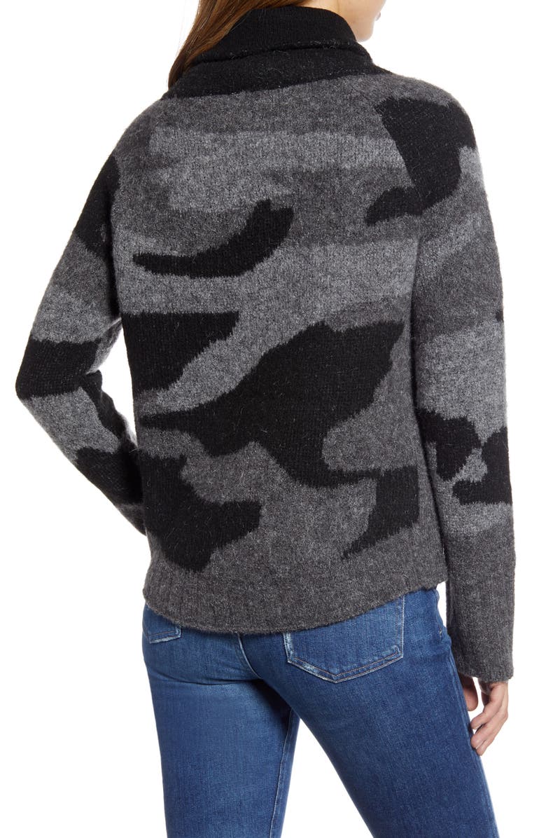RD Style Camo Print Cowl Neck Sweater, Alternate, color, 