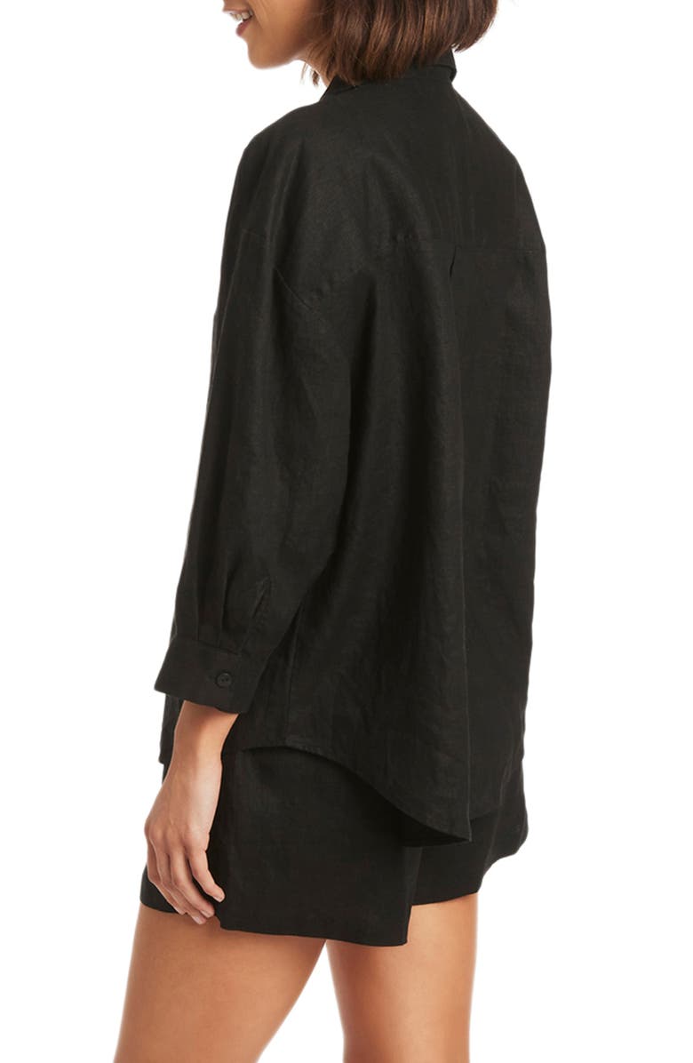 Sea Level Kyotot Linen Cover-Up Shirt, Alternate, color, 