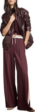 MINT VELVET Side Stripe Tie Waist Wide Leg Trousers