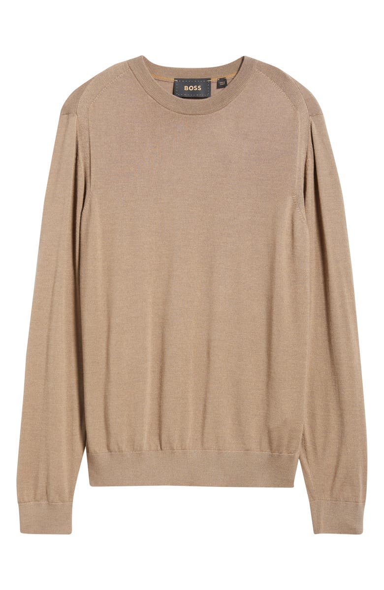 BOSS Overo Wool Blend Crewneck Sweater, Alternate, color, Open Beige