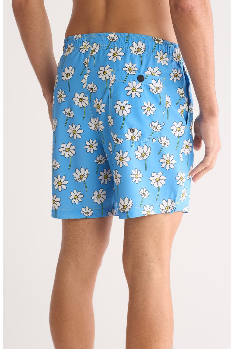Scattered Daisies Swim Shorts, Alternate, color, POWDER BLUE