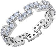 Crislu Cubic Zirconia Regal Eternity Band Ring