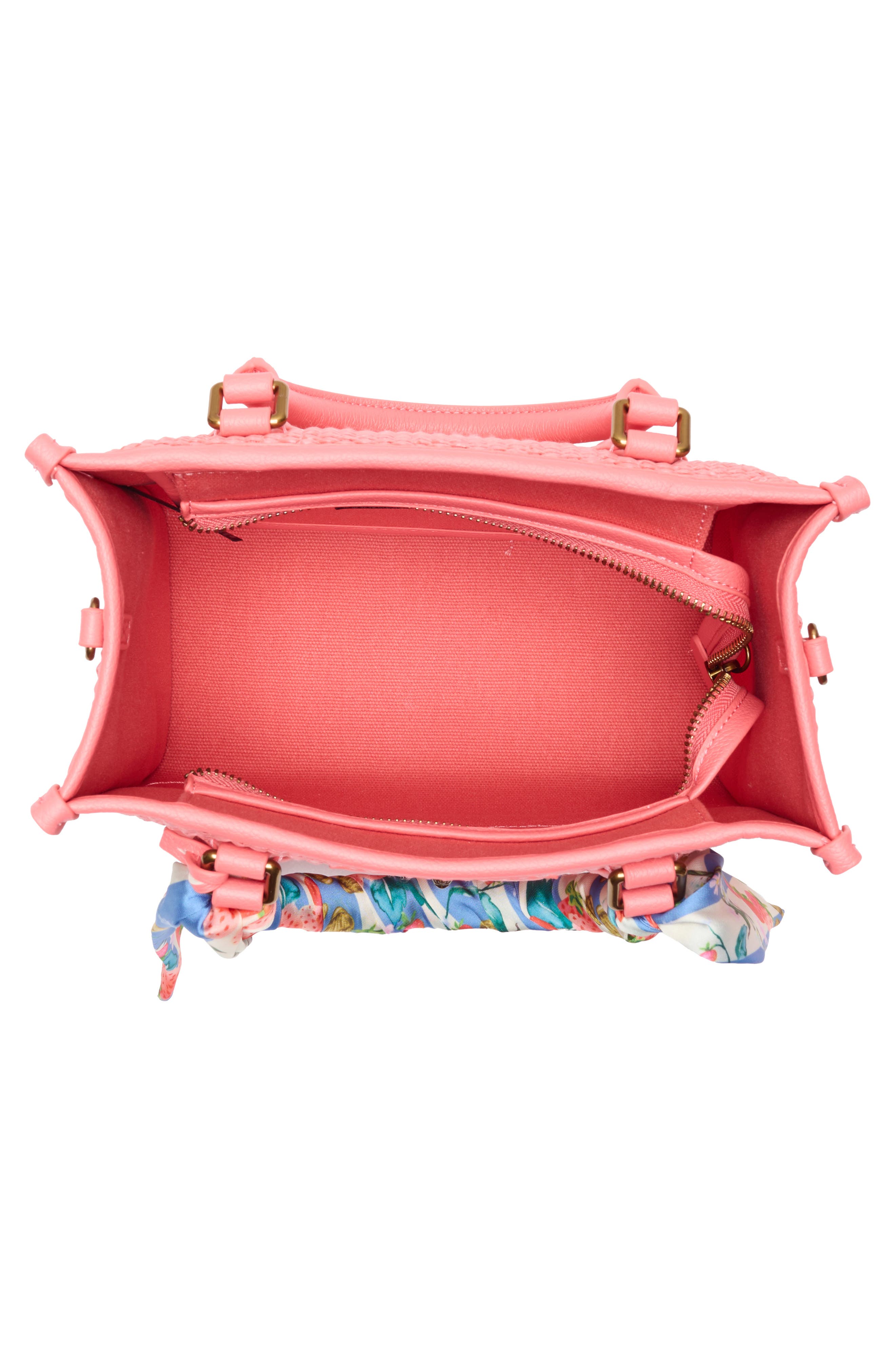 Kurt Geiger London Small Chiswick Raffia Tote, Alternate, color, Open Pink