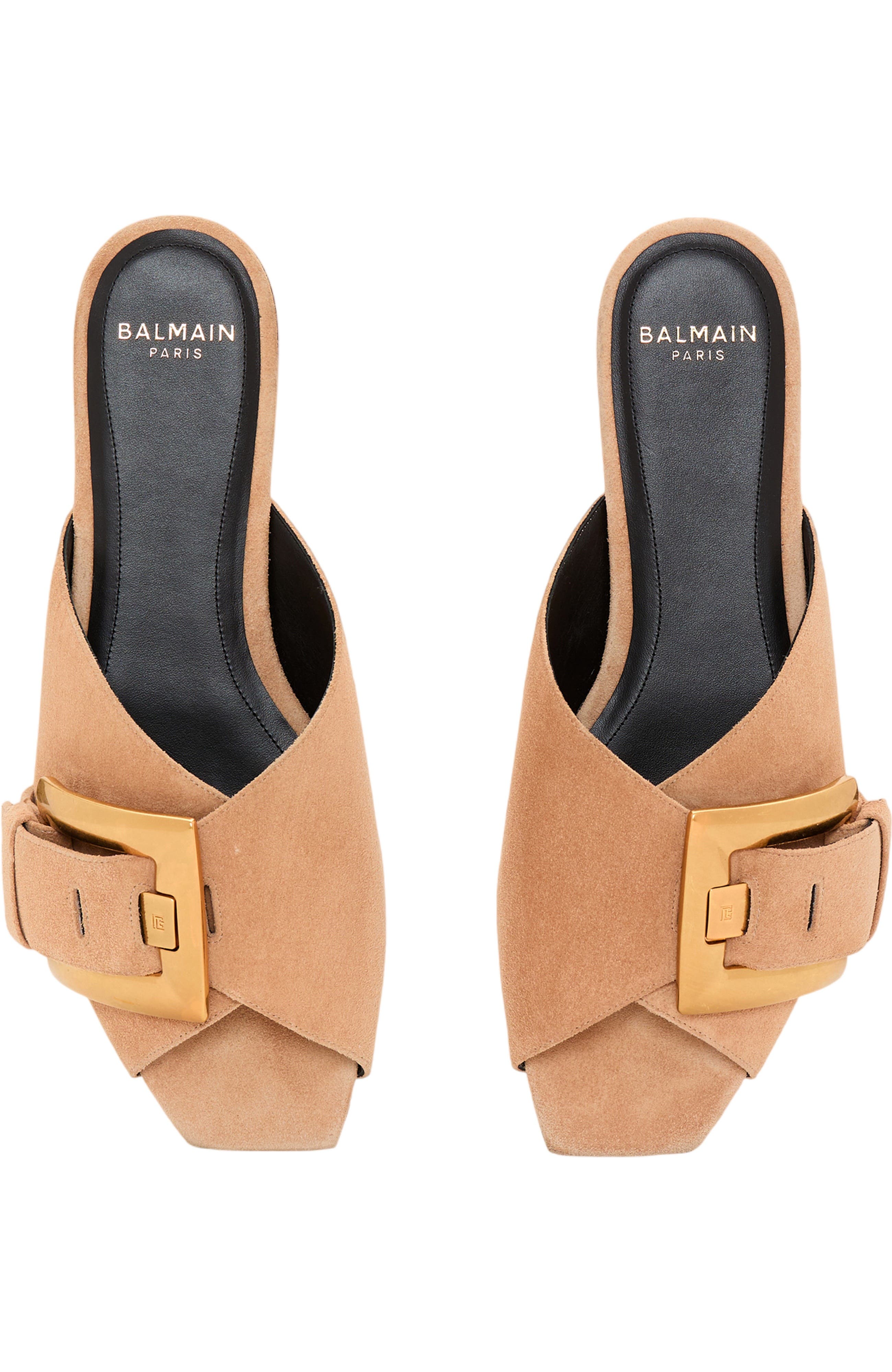 Flat suede leather Anthem mules, Alternate, color, beige